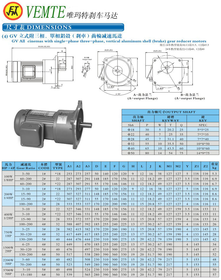GV立式三項(xiàng)，單項(xiàng)齒輪減速馬達(dá)